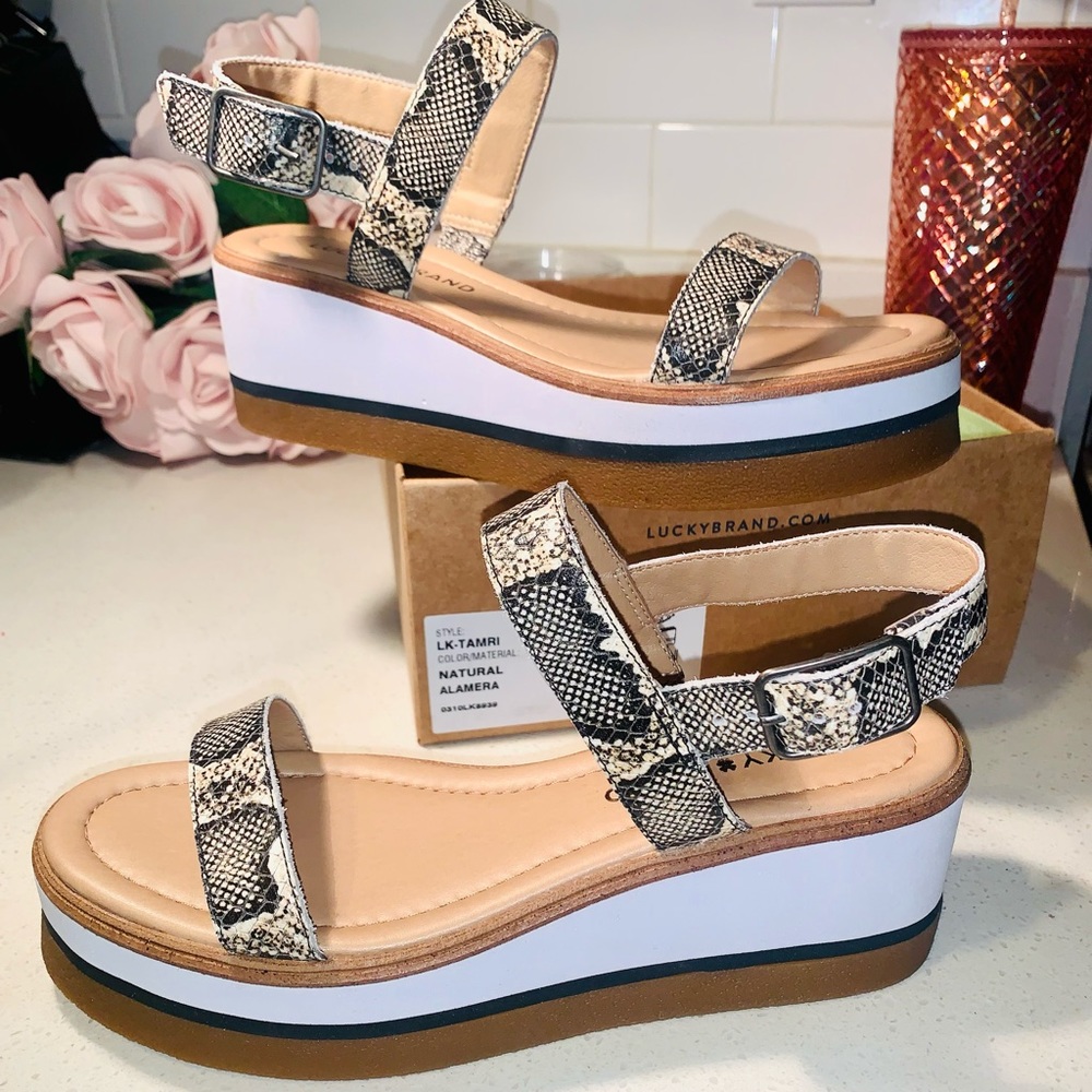 Lucky Brand Snakeskin Platform Sandals